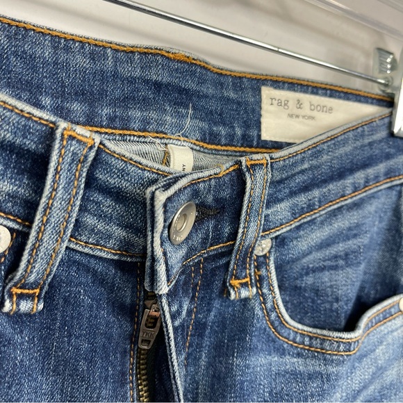 RAG & BONE Jeans Cate Step Hem Mid Rise Ankle Skinny in Hampton Size 24 - Picture 10 of 16